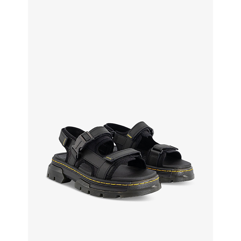 Womens Black Forster Contrast-stitch Woven Sandals