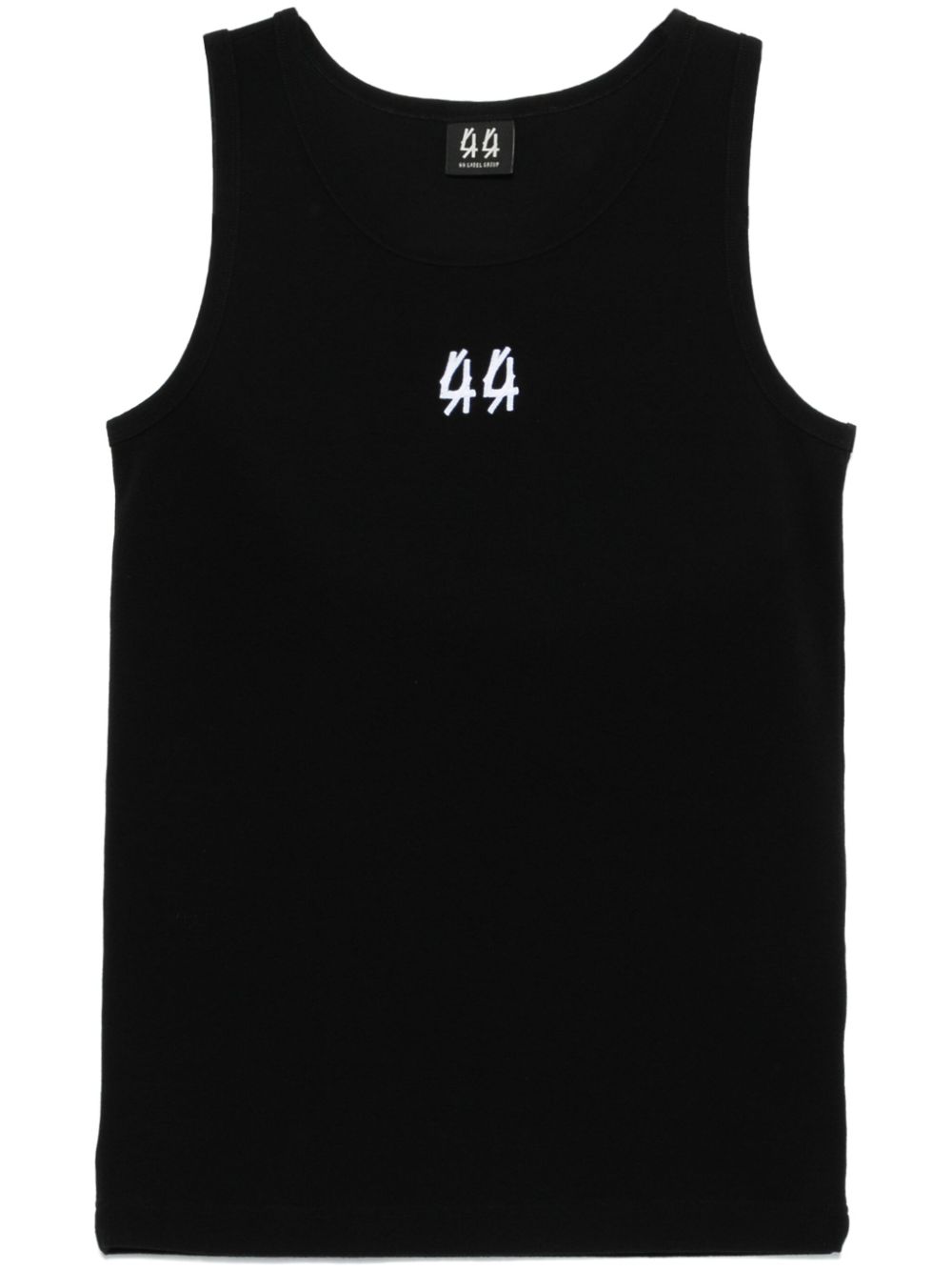 Logo-embroidered tank top - Black