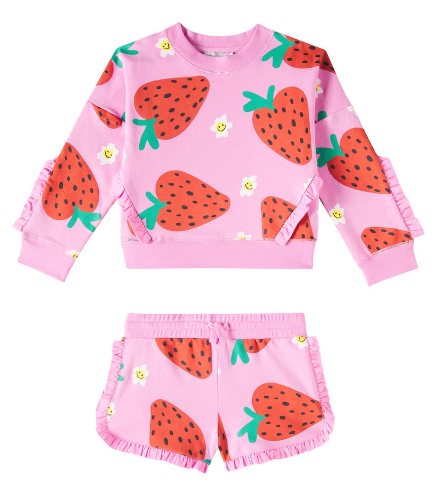 Stella McCartney Kids Cotton fleece sweatshirt and shorts set