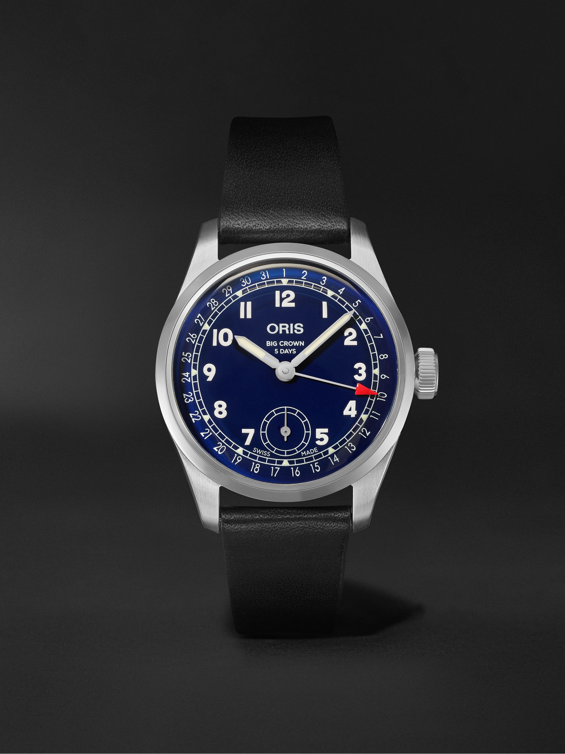 Big Crown Pointer Date Automatic 38mm Stainless Steel and Leather Watch, Ref. No. 01 403 7776 4065-07 5 19 11 - Men - Blue