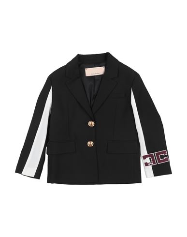 Elisabetta Franchi La Mia Bambina Kid Girl Blazer Black Size 12+ Virgin Wool, Polyester, Viscose