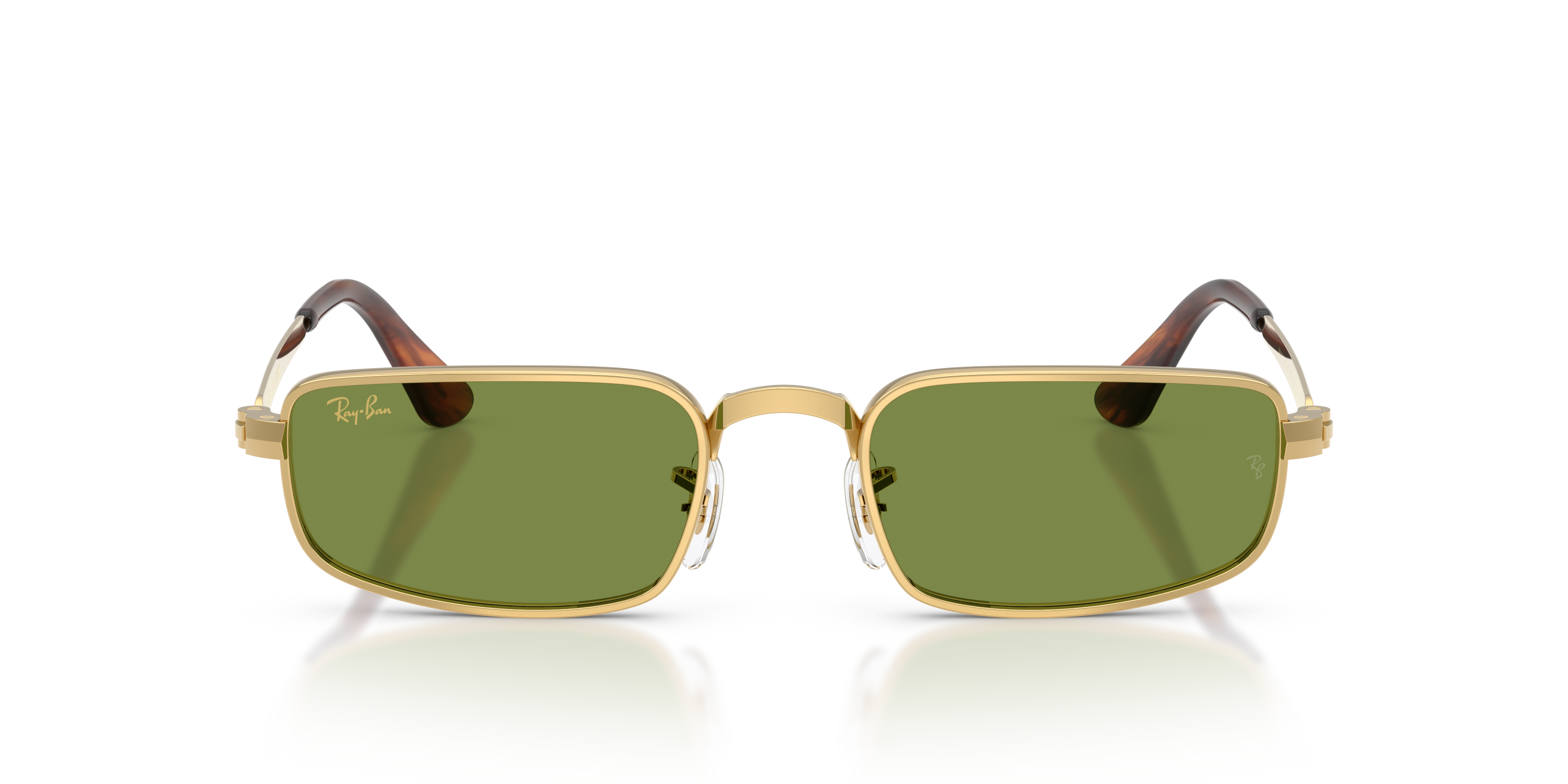 Ray - Ban Unisex Ray - Ban A$AP Rocky RB3927 001/4E Sunglasses Metal Gold Green Pillow Norma