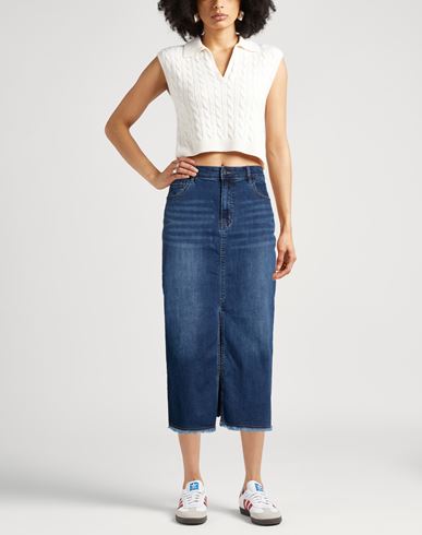 Woman Denim skirt Blue Size 12 Cotton, Polyester, Elastane