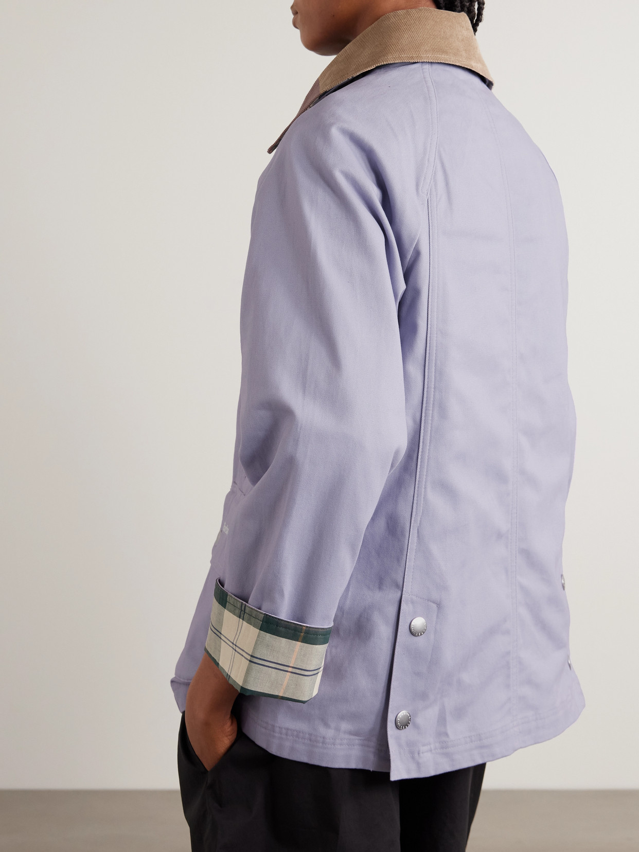 Beadnell Convertible Corduroy-trimmed Cotton-twill Jacket - Purple
