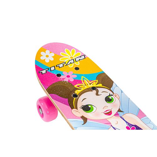 "Flower Princess Pink 17"" Complete Skateboard for Kids 5+"