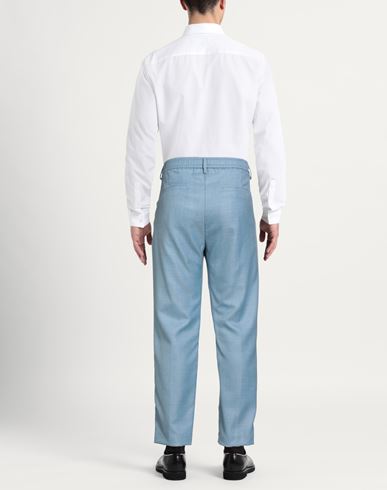 Man Pants Light blue Size 36 Polyester, Wool