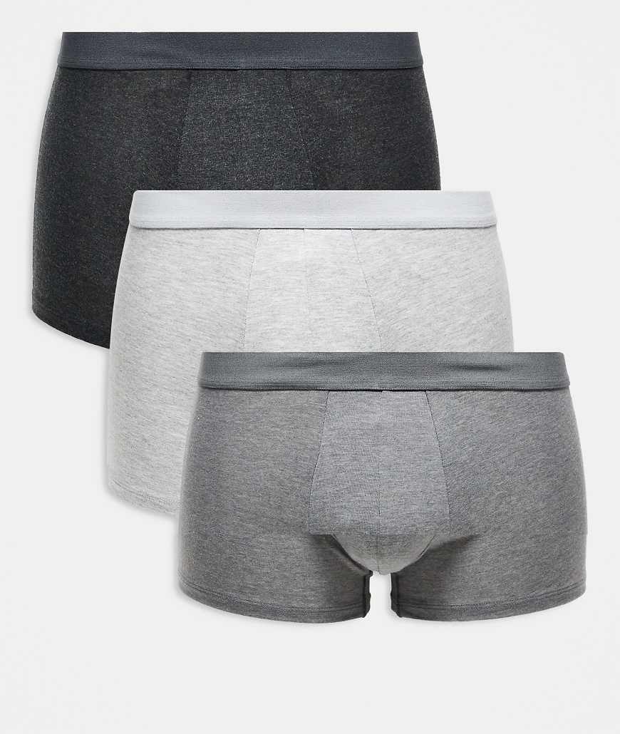 Mango 3 pack boxers in black/white/gray