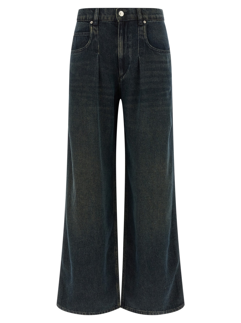 Rodayna Blue Jeans With Logo Patch On The Rear In Denim Woman