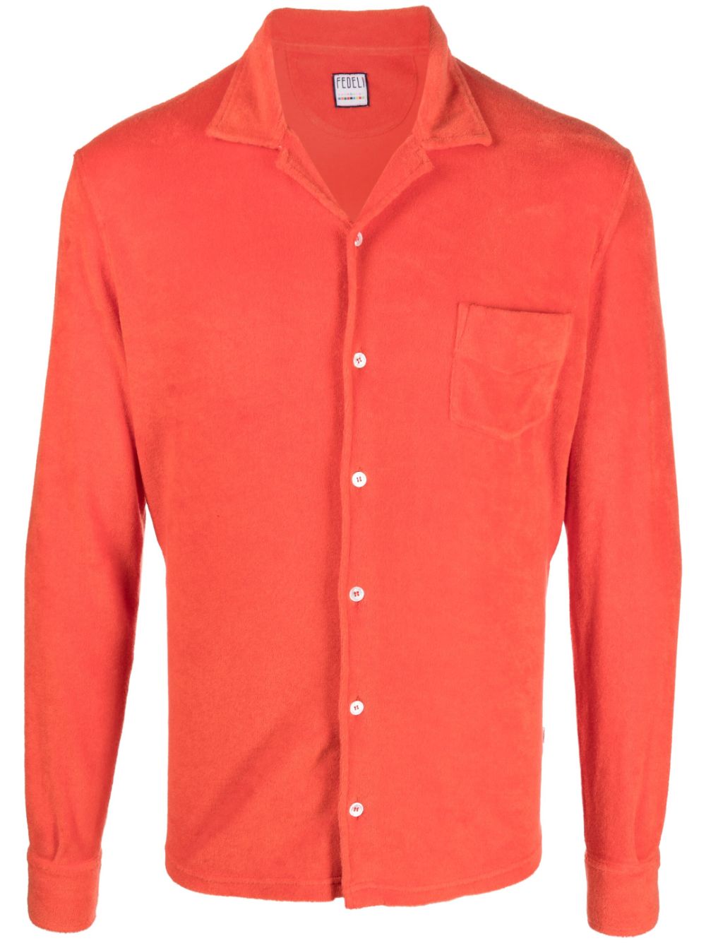 Terry-cloth cotton shirt - Orange