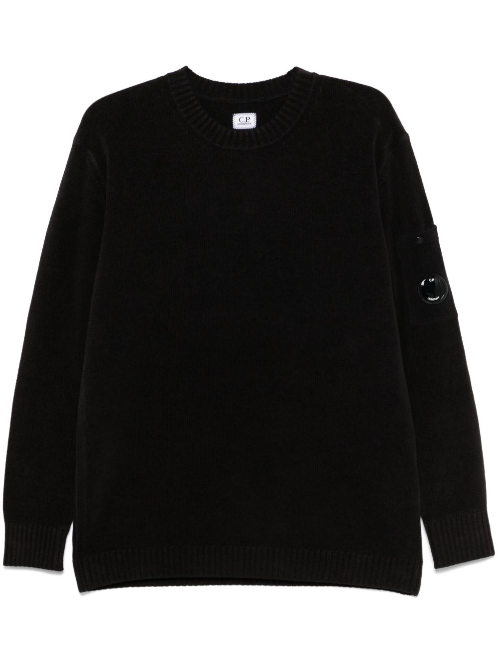 C.P. Company 남성 cotton chenille sweater - Black 18CMKN068A005687G