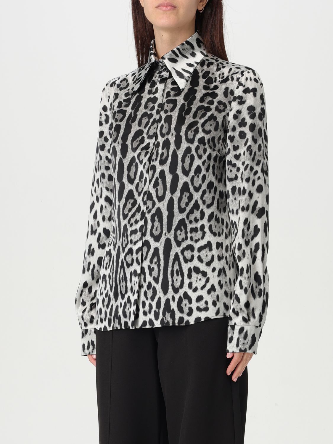 Leopard-print blouse - Grey