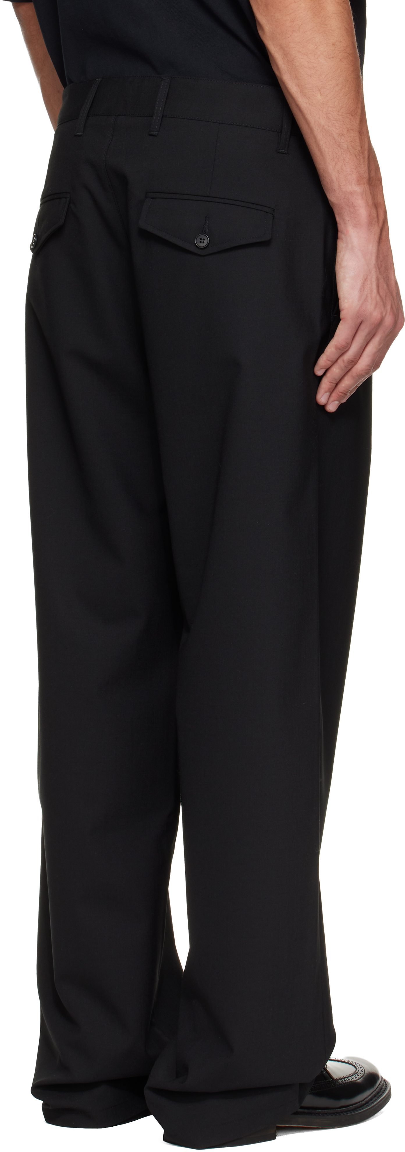 Black Wide-Leg Suit Trousers
