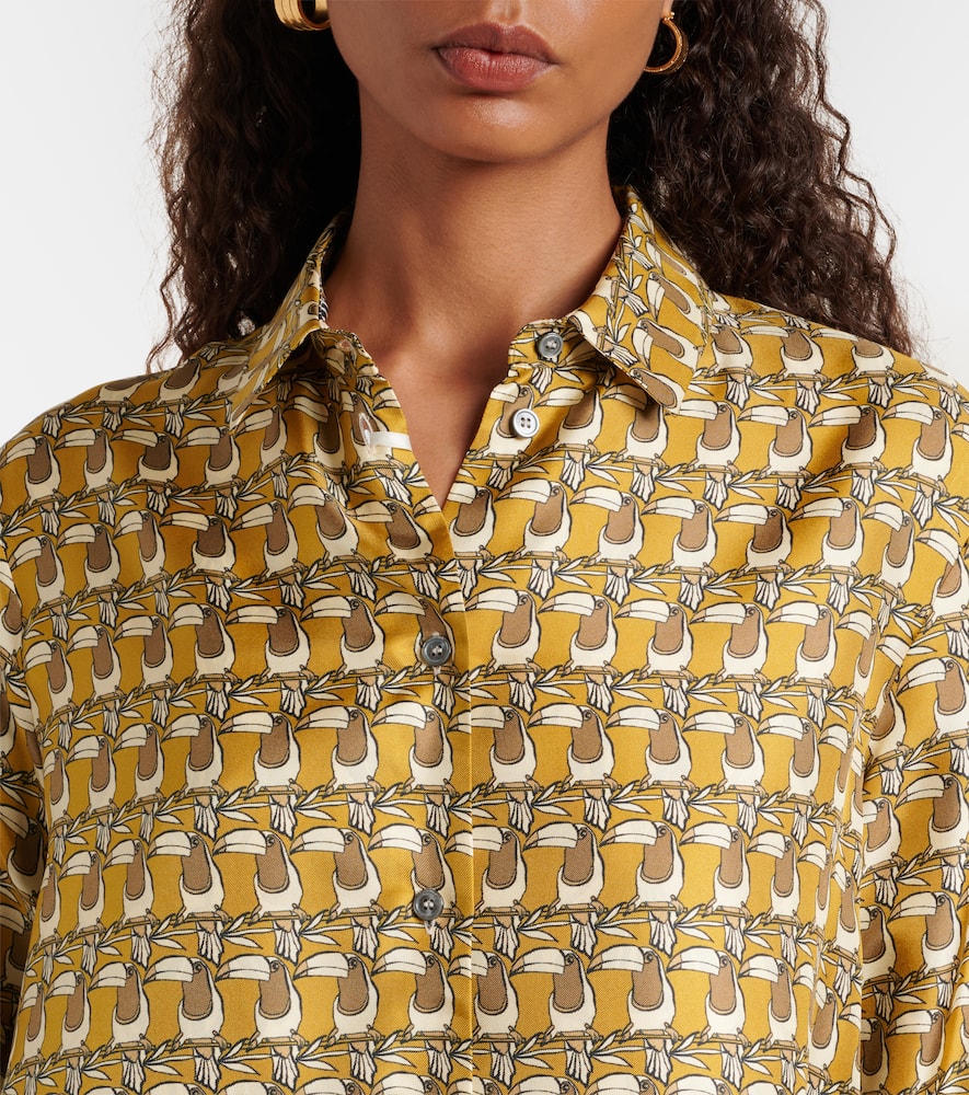 Printed reversible silk shirt
