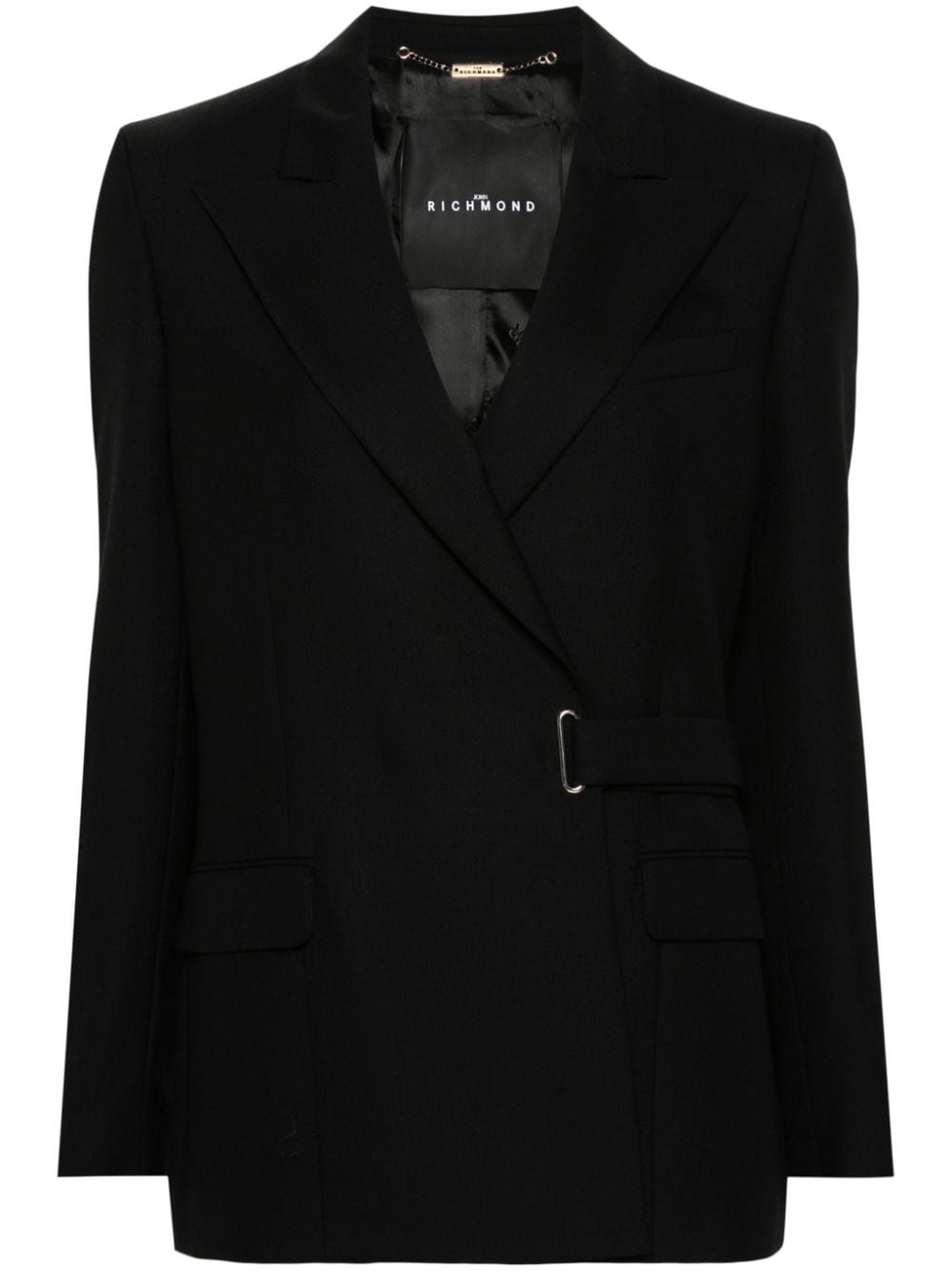 Wool buckle blazer - Black