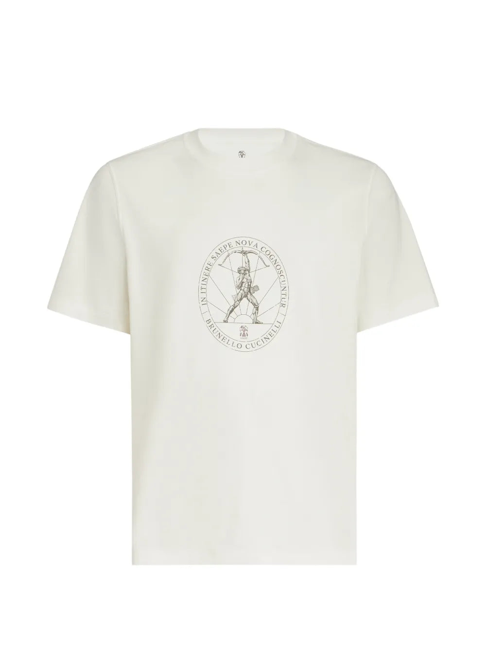 Geometric Print T-Shirt — Cream