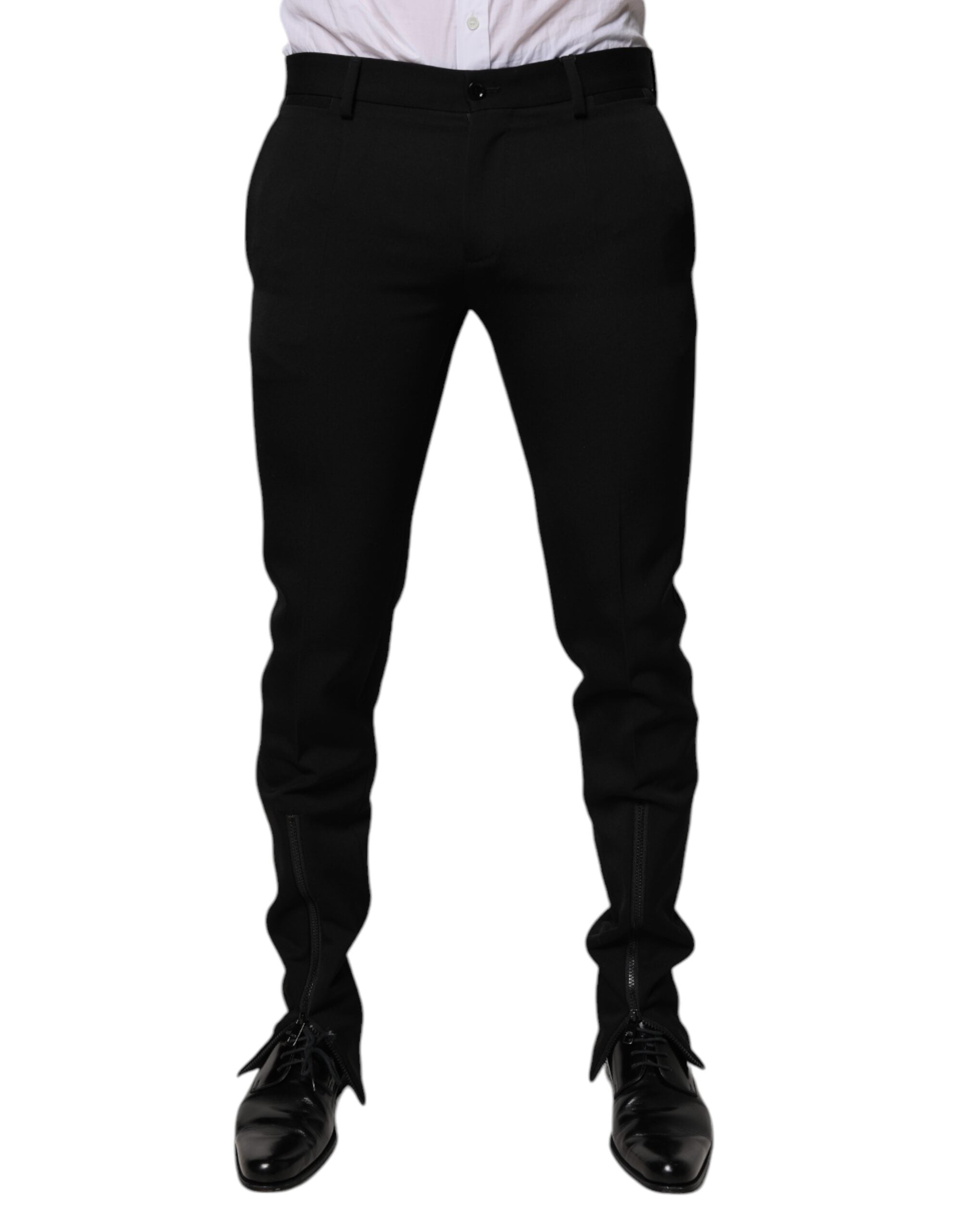 Virgin Wool Formal Trousers — Black