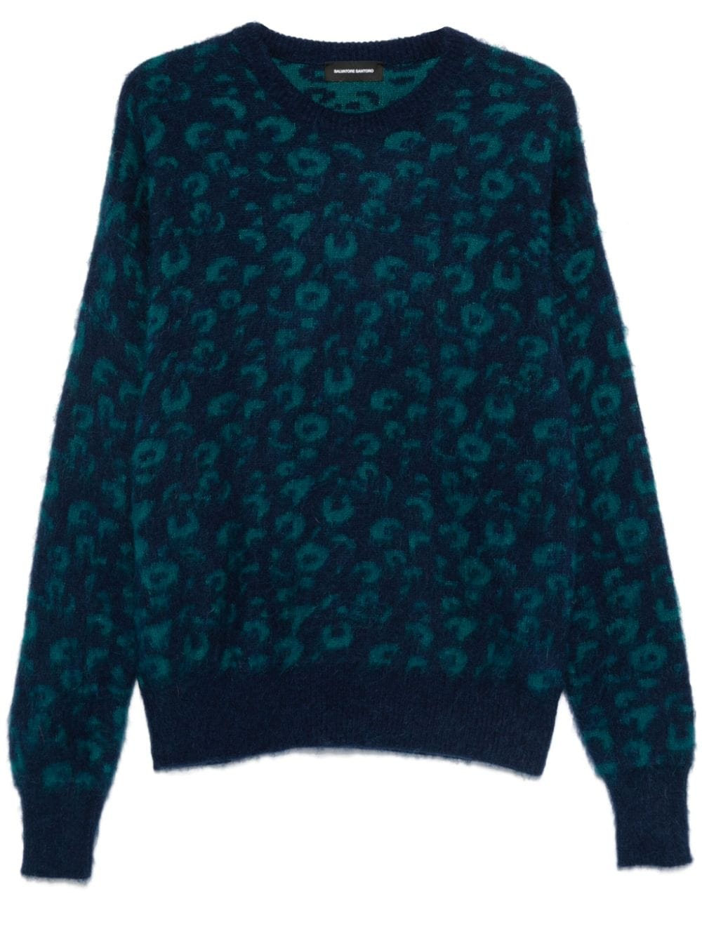 Animal-jacquard sweater - Blue