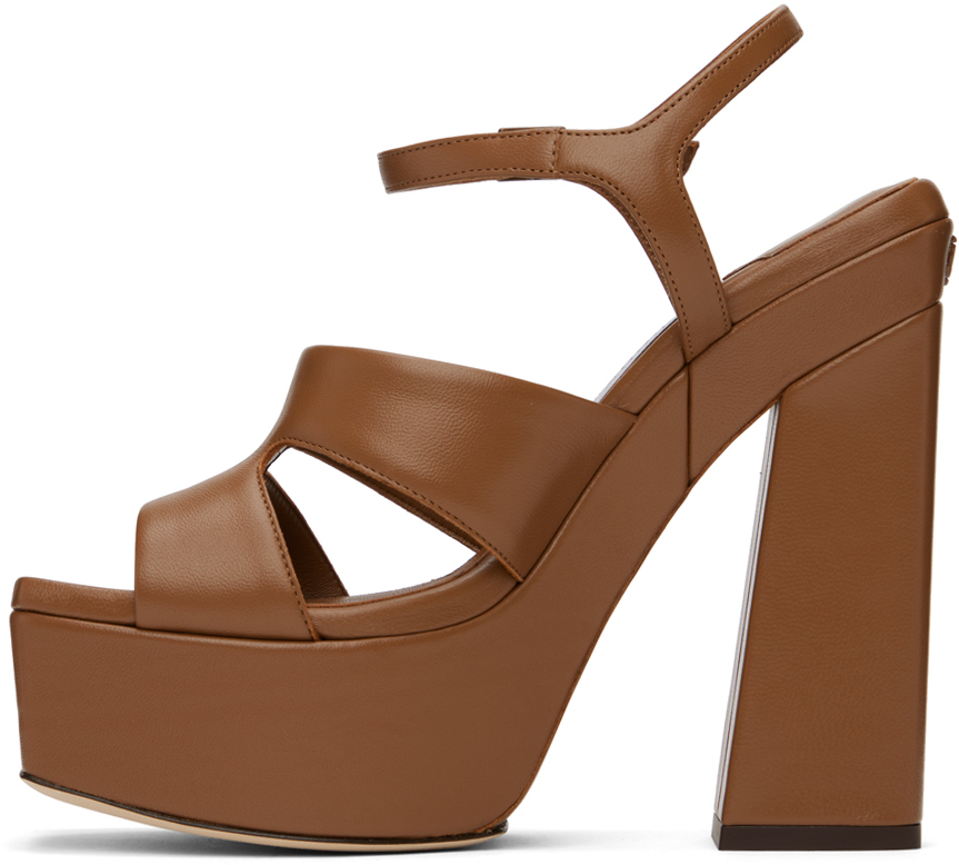 Jimmy Choo Brown Ellison/PF 140 Heeled Sandals
