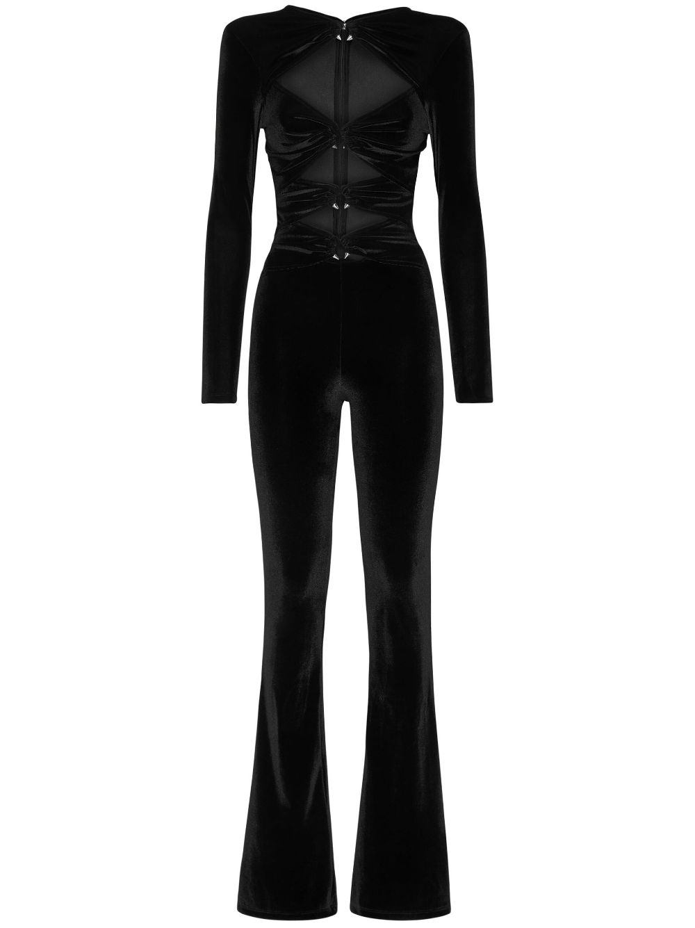 Cut-out velvet jumpsuit - Black