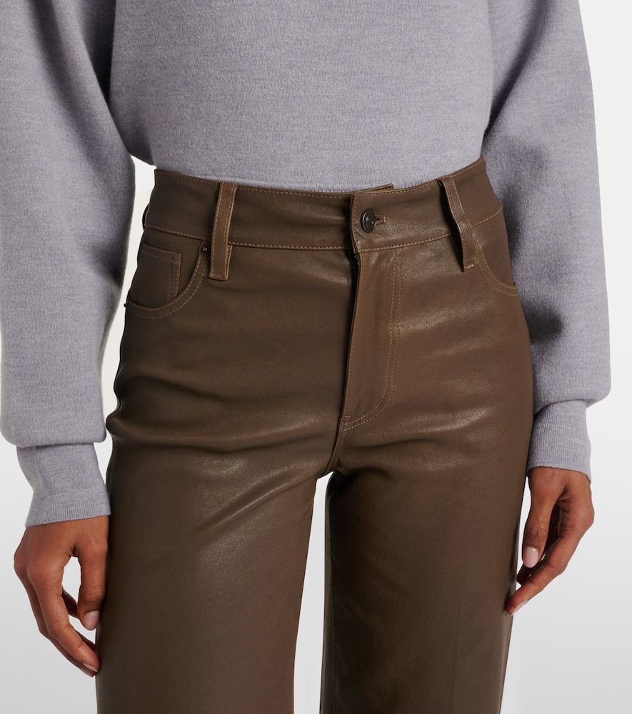Le Slim Palazzo leather wide-leg pants