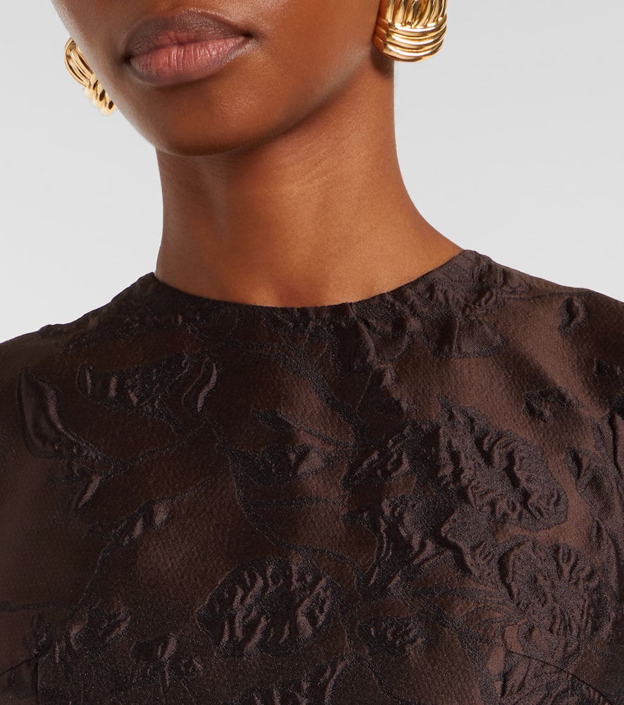 Flared embroidered midi dress