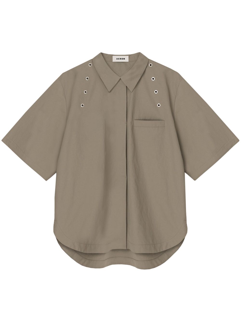 Eyelet-detail shirt - Grey