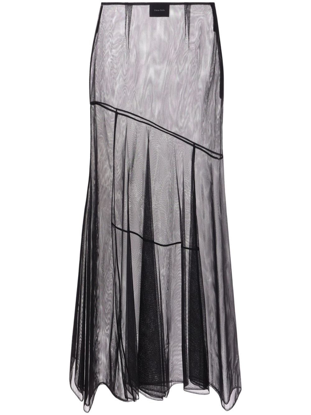 Sheer tulle midi skirt - Black