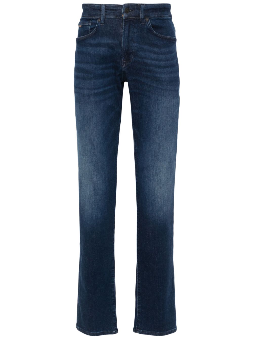 Logo-plaque tapered jeans - Blue