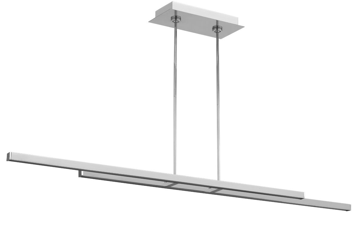 Polished Stainless Steel LED Linear Suspension from the Stagger Collection