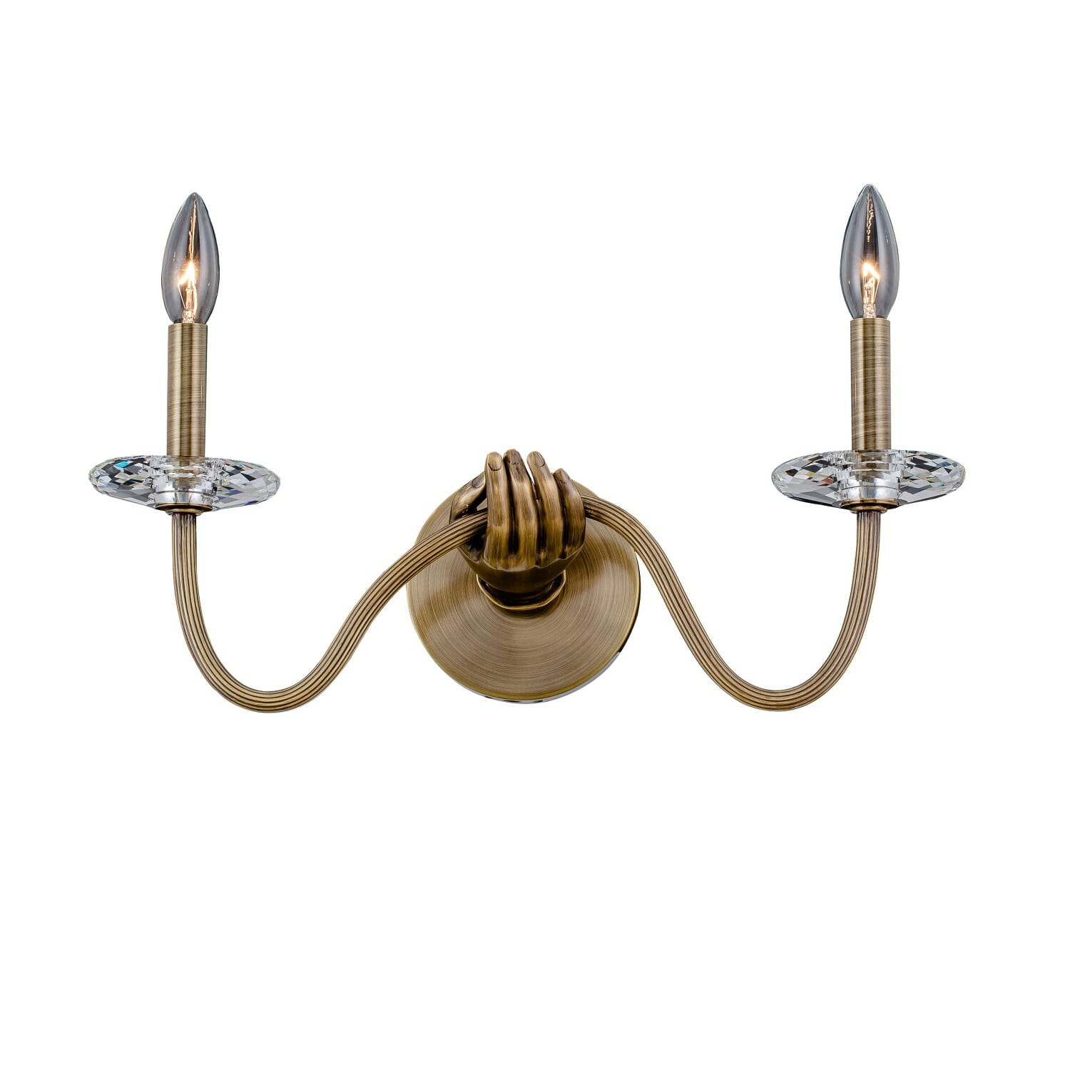 Historic Brass Two Light Wall Sconce from the Venus Collection
