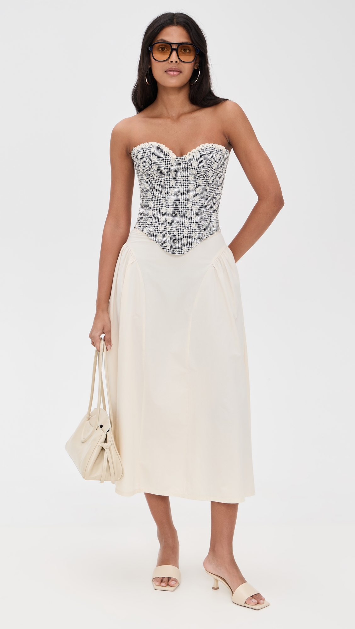 GUIZIO Genevieve Gingham Bustier Gingham