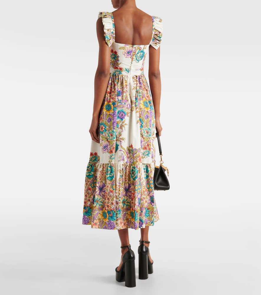 Floral cotton poplin maxi dress