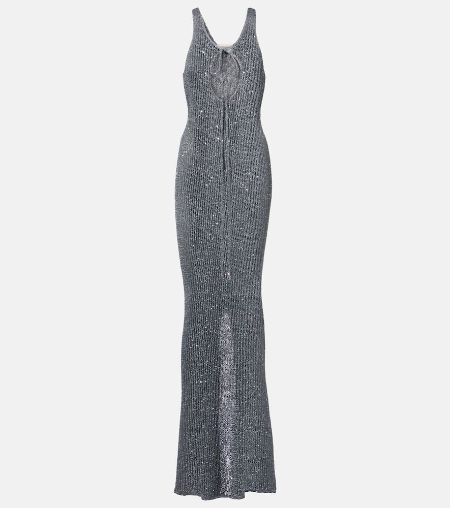 Jules sequined knitted maxi dress