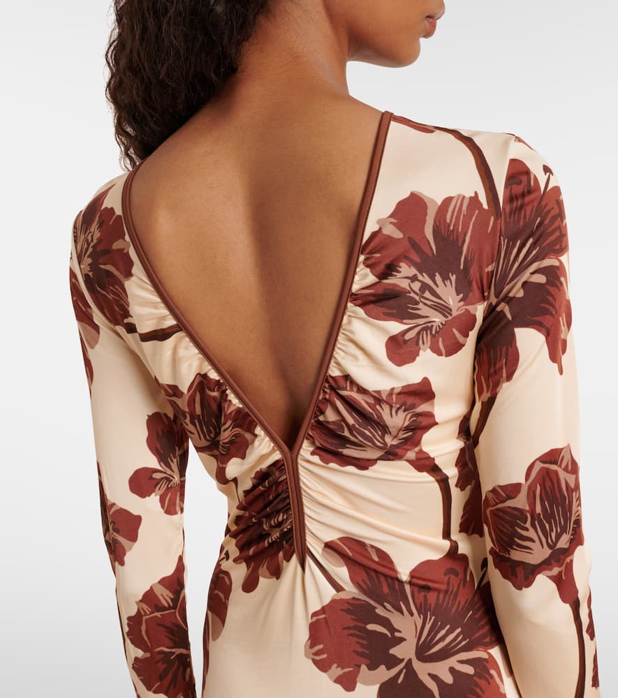 Floral jersey midi dress