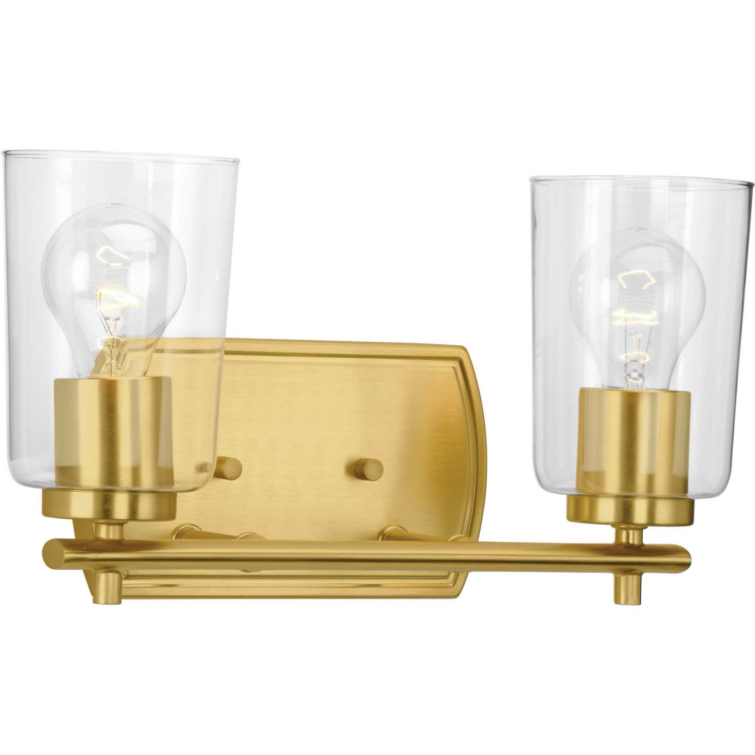 Satin Brass Two Light Bath & Vanity from the Adley Collection