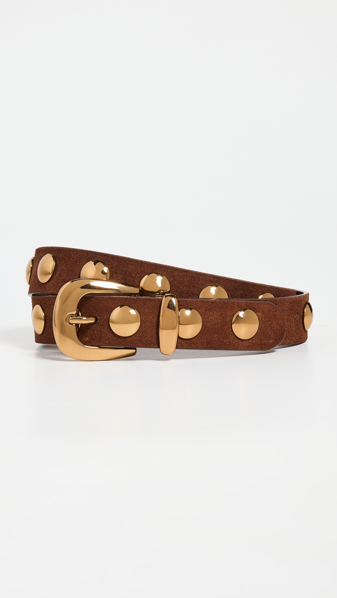 Essentials Western Studded Belt Soft Mahogany