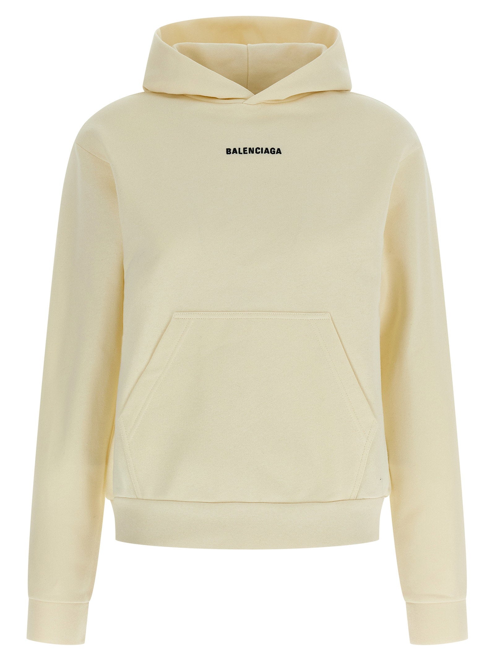 Logo-Embroidered Fleece Hoodie — Cream