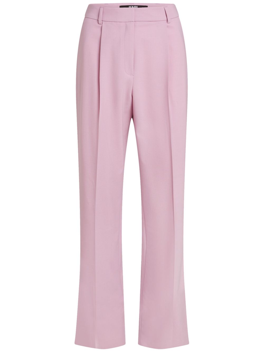 High-waist straight-leg tailored trousers - Pink