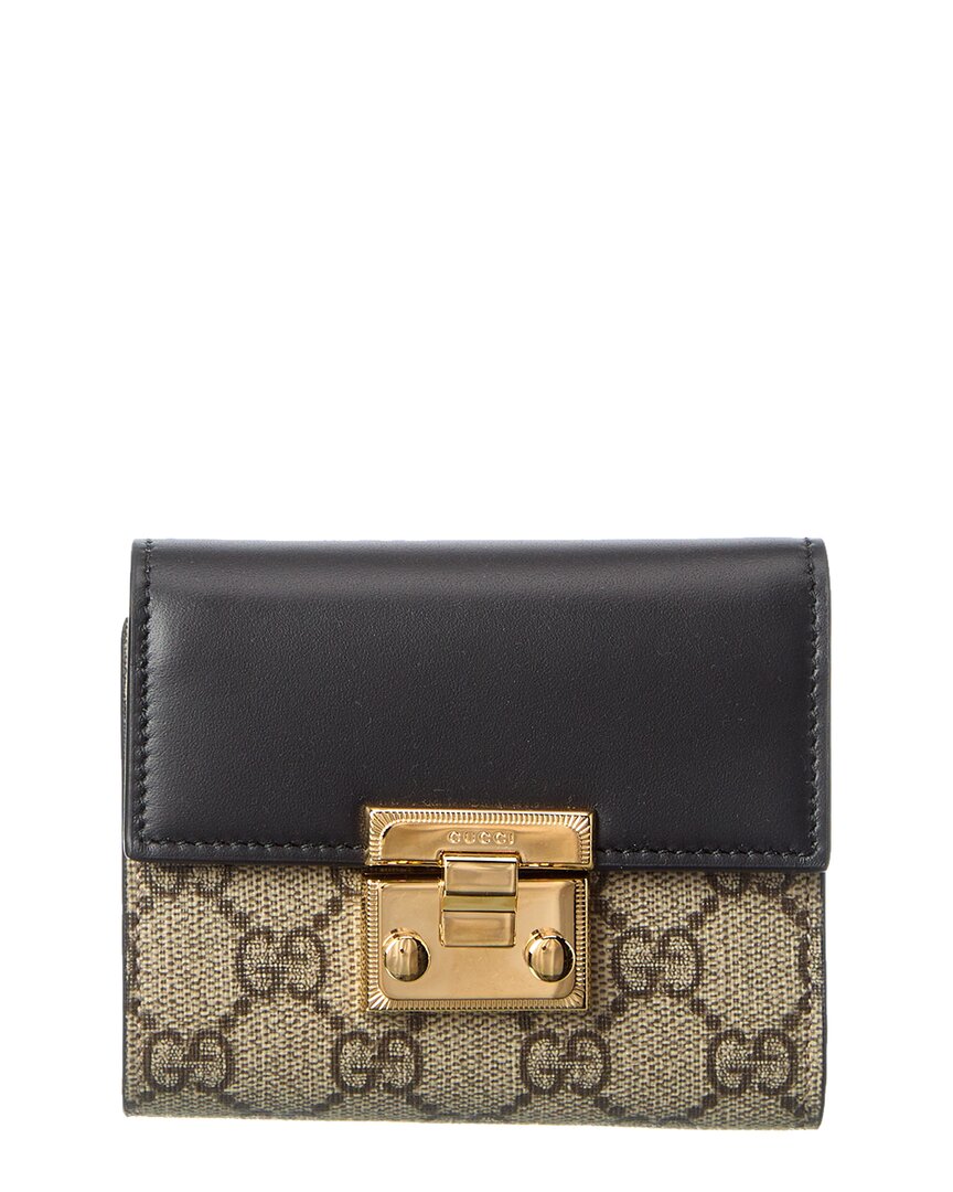 GG Supreme Canvas & Leather Card Case