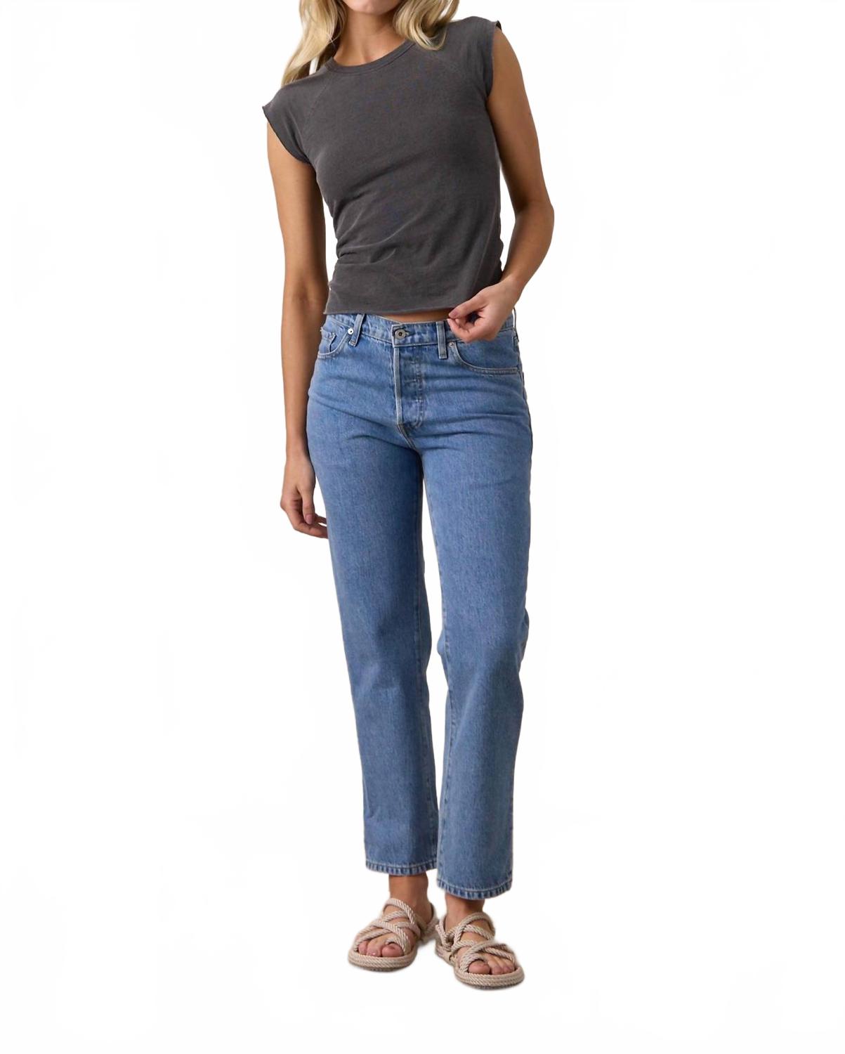 Owen Mid Rise Slouchy Straight Jean In Oceanside