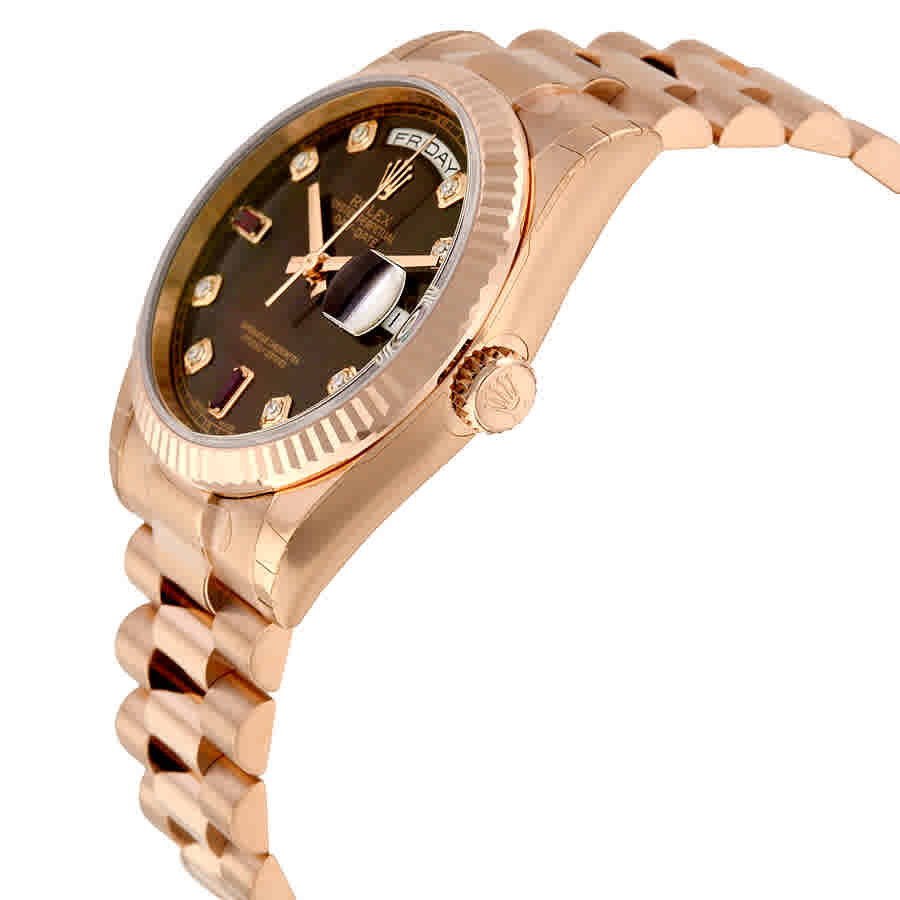Day-Date Chocolate Dial 18K Everose Gold President Automatic Unisex Watch 118235CHODRP