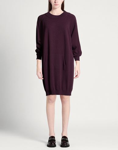 Woman Mini dress Plum Size 14 Merino Wool, Viscose, Cashmere