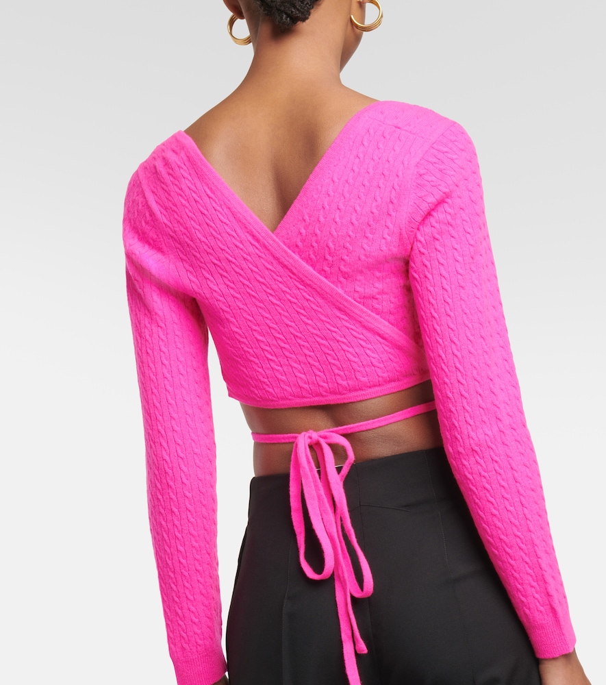 Cropped wool and cashmere sweater