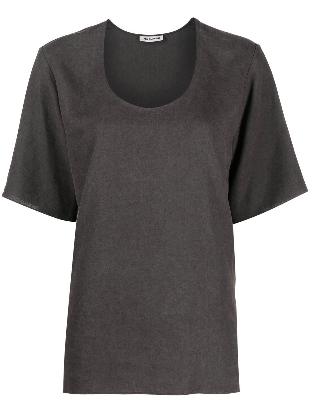 Scoop-neck short-sleeve T-shirt - Grey