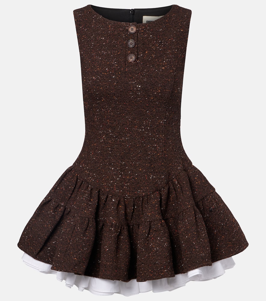 Knitted wool-blend minidress