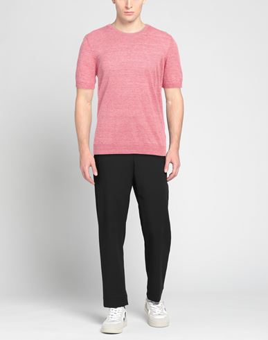 Man Sweater Magenta Size 40 Linen