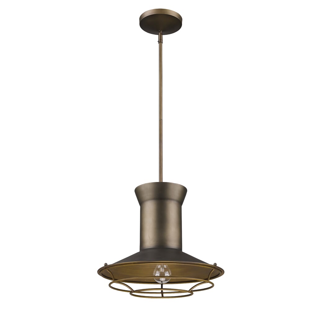 Tin Coated One Light Pendant from the Newport Collection