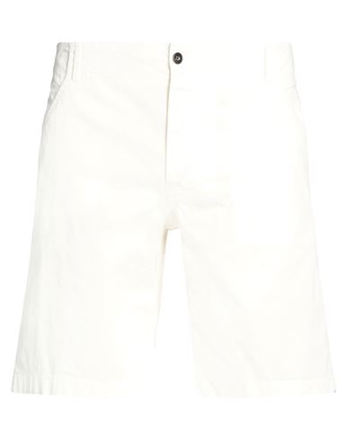 Man Shorts & Bermuda Shorts White Size 36 Cotton, Elastane