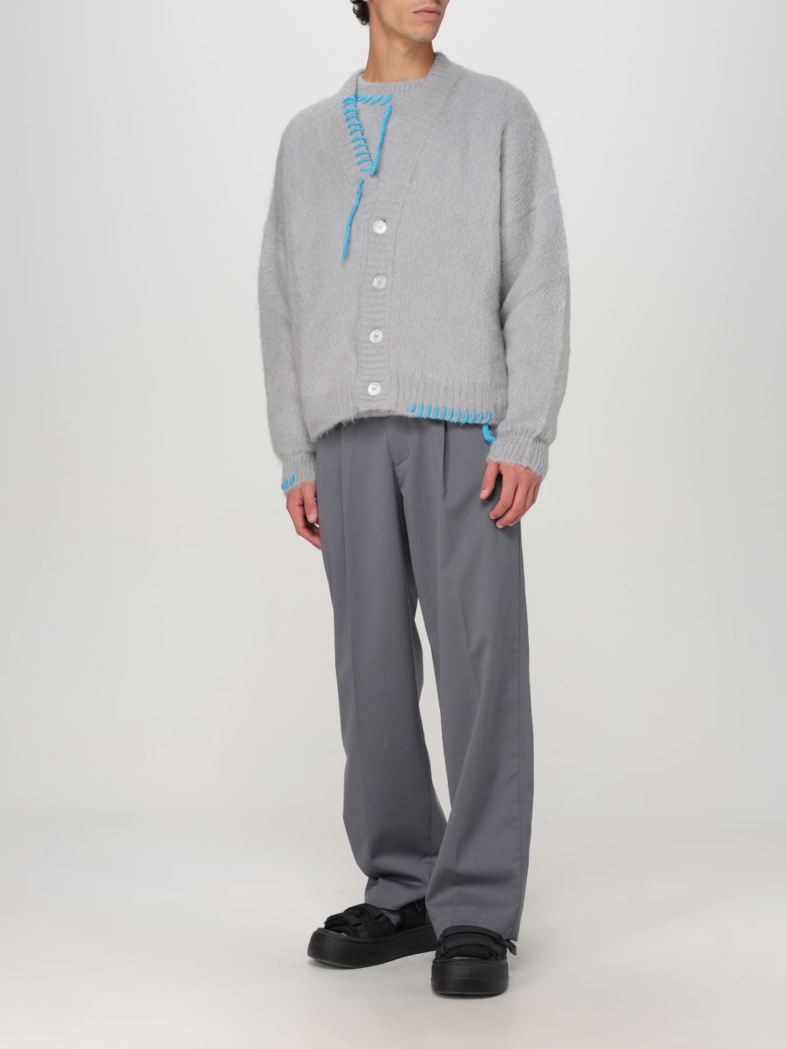 Decorative-stitching sweater - Blue