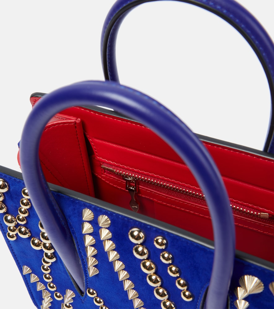 Paloma Mini velour and leather tote bag